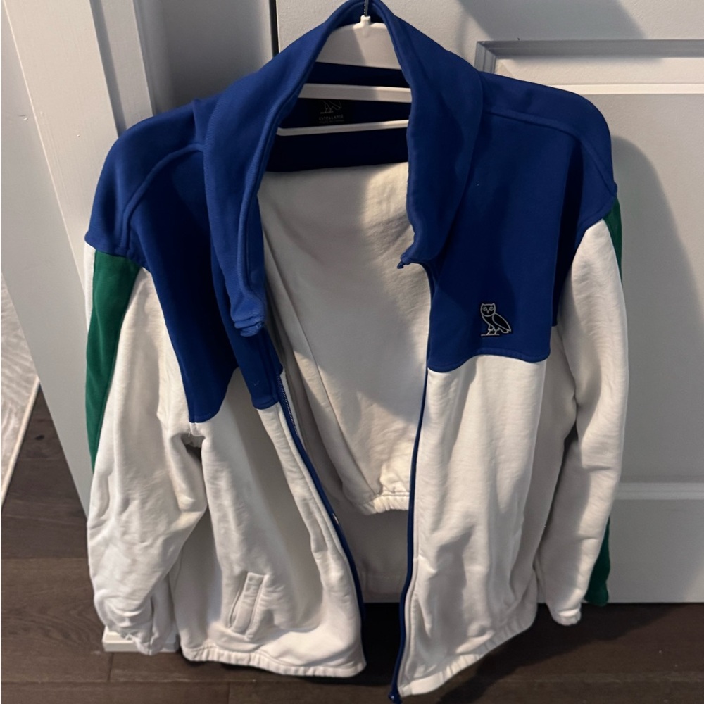 OVO Track Suite Blue and White Zip-Up Jacket